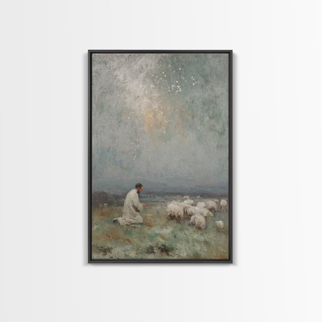 Heaven’s Whisper – Framed Canvas Print – Christian Art – Christian Art Canvas – Moody Christian Art – Christian Wall Art – Christmas Art Pr