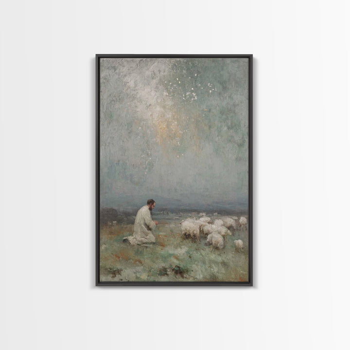 Heaven’s Whisper – Framed Canvas Print – Christian Art – Christian Art Canvas – Moody Christian Art – Christian Wall Art – Christmas Art Pr