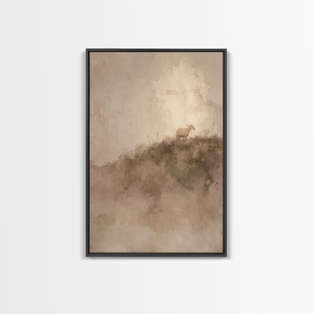 Silent Redeemer – Framed Canvas Print – Christian Wall Art – Christian Painting – Christmas Art Prints – Unique Christian Art – Christian A