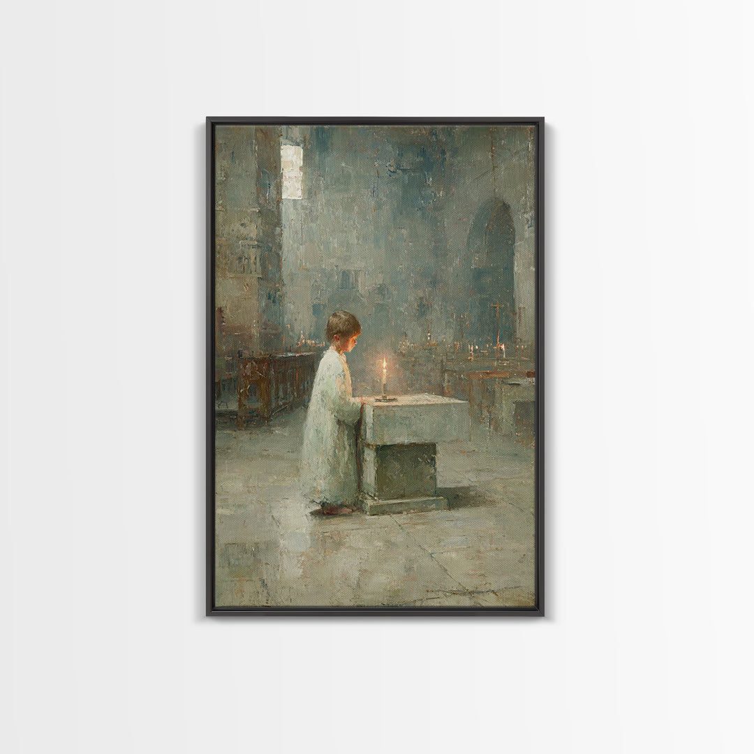 Sanctuary Light – Framed Canvas Print – Christian Art Canvas – Christian Wall Art – Moody Christian Art – Christian Paintings – Vintage Chr
