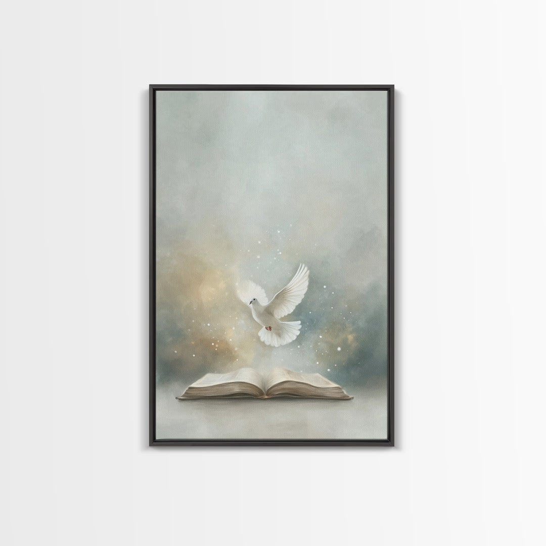 Heavenly Illumination – Framed Canvas Print – Christian Art – Christian Wall Art – Vintage Christian Art – Christian Art Canvas – Christian