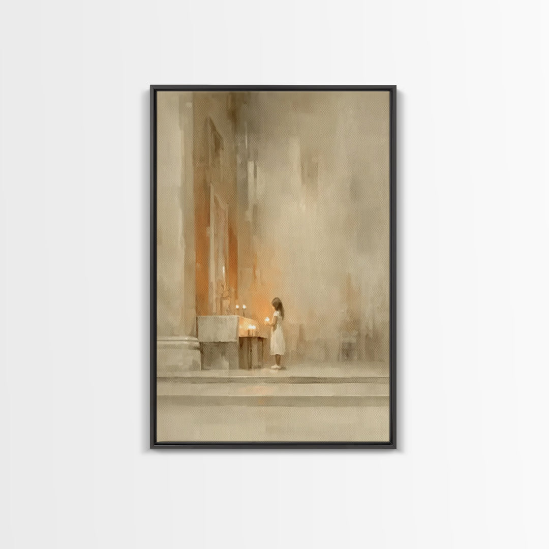 Quiet Prayer – Framed Canvas Print – Minimalist Christian Art – Christian Art – Christian Wall Art – Subtle Christian Art – Christian Art P