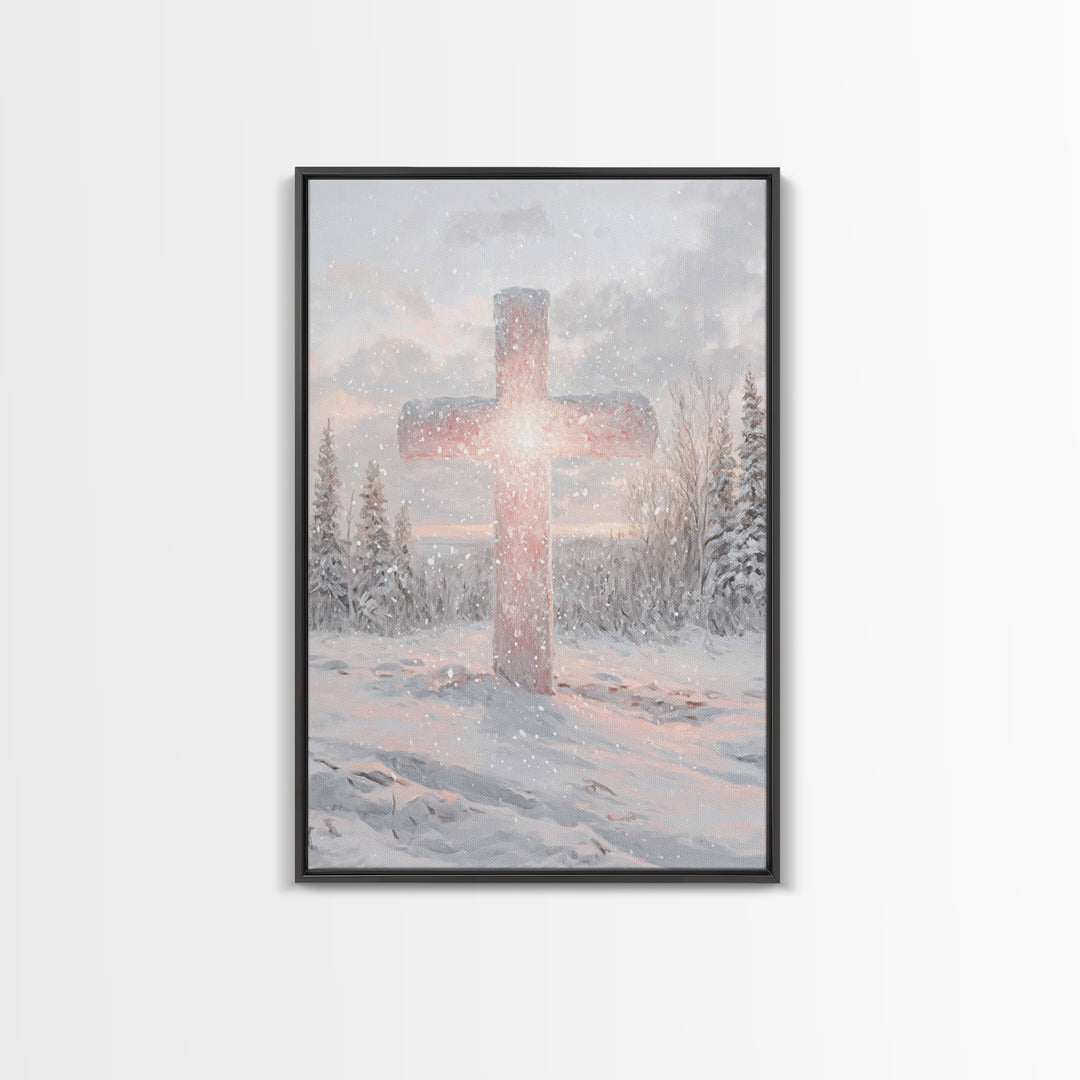 Morning Of Hope – Framed Canvas Print – Christian Art – Christian Wall Art – Christian Art Canvas – White Christmas Art – Christian Decorat
