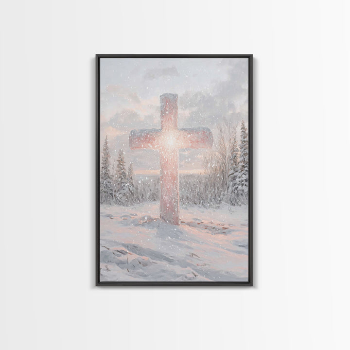 Morning Of Hope – Framed Canvas Print – Christian Art – Christian Wall Art – Christian Art Canvas – White Christmas Art – Christian Decorat