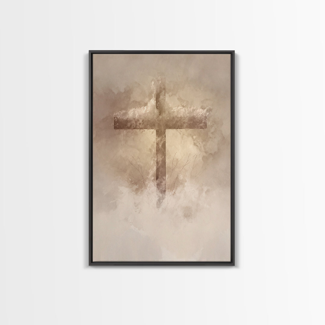 Sacred Stillness – Framed Canvas Print – Minimalist Christian Art – Christian Wall Art – Christian Art Canvas – Christian Gift Ideas – Chri