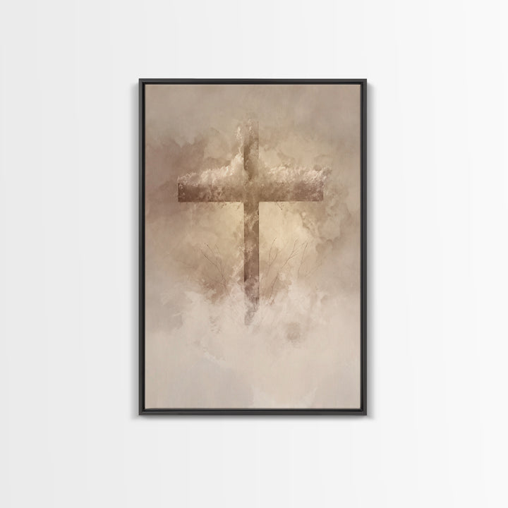 Sacred Stillness – Framed Canvas Print – Minimalist Christian Art – Christian Wall Art – Christian Art Canvas – Christian Gift Ideas – Chri