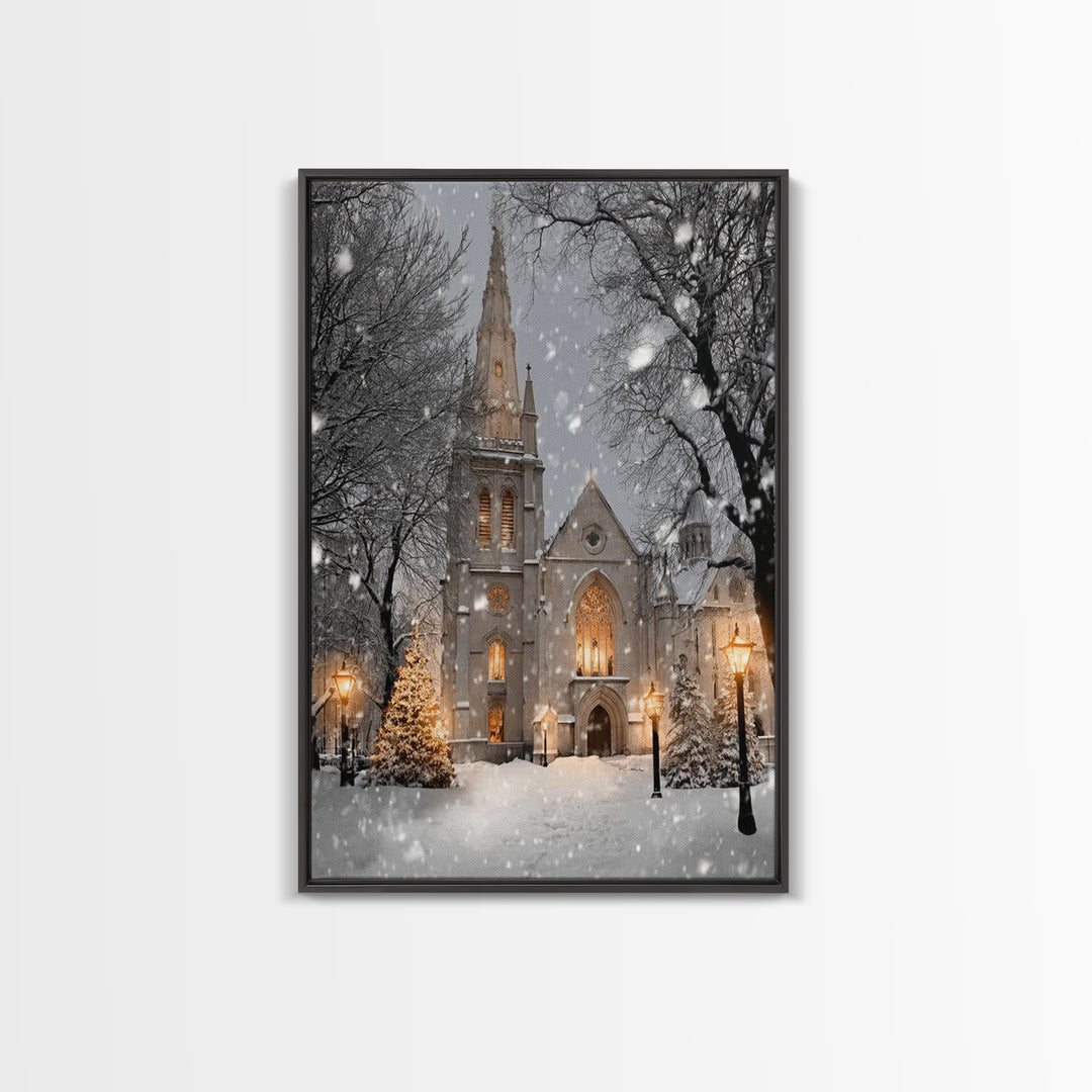 Cathedral Of Light – Framed Canvas Print – Christmas Wall Art – Christian Art Canvas – Christian Christmas Art – Christian Decor – Christma