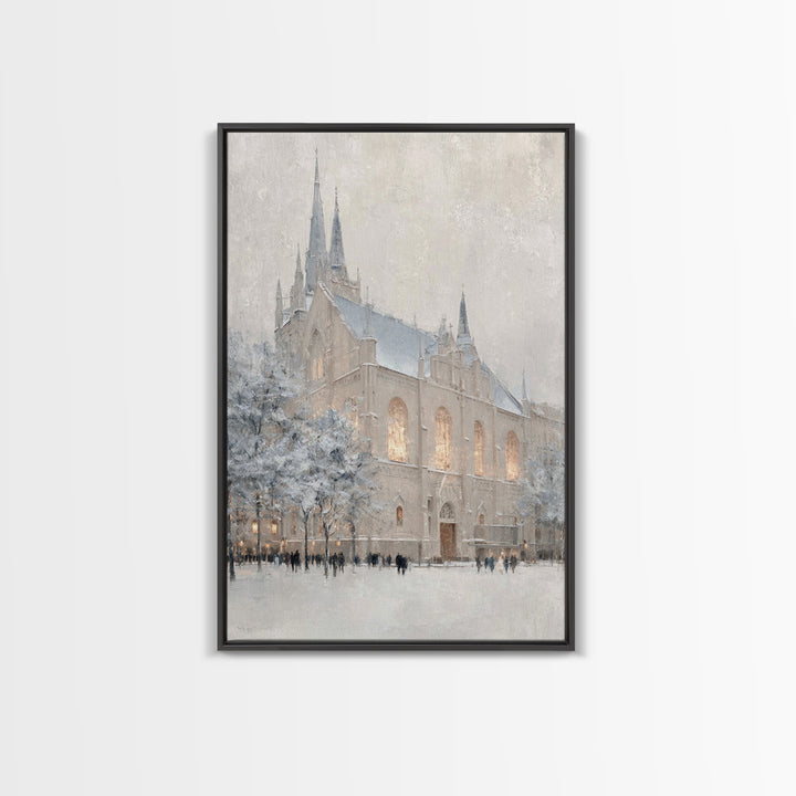 Frosted Spires – Framed Canvas Print – Christian Art Canvas – Christian Wall Art – Subtle Christian Art – Christian Decorations – Christmas