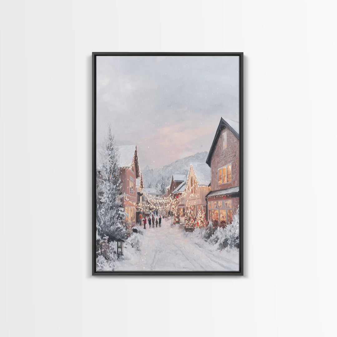 Peaceful Noel – Framed Canvas Print – Framed Christmas Art – Christian Christmas Art – Christmas Art Work – Christian Art Canvas – Christia