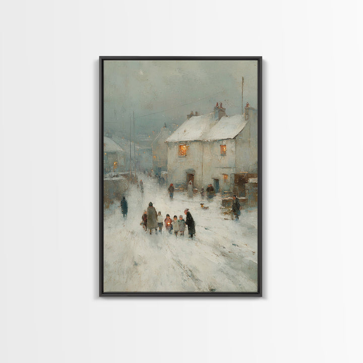 Gentle Gathering – Framed Canvas Print – Christian Art Painting – Vintage Christian Art – Christian Wall Art – Subtle Christian Art – Chris