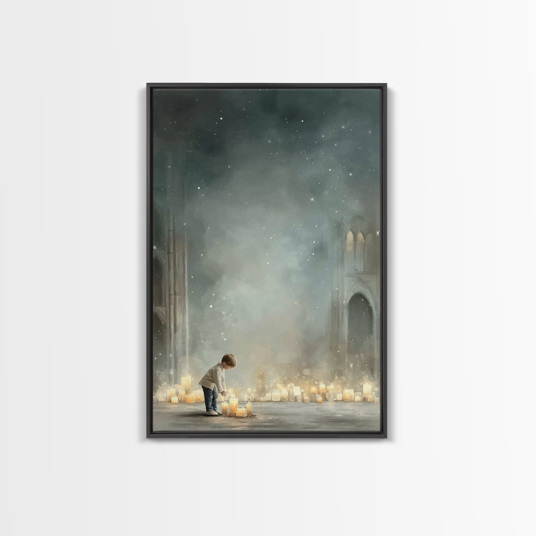 Heavenly Dawn – Framed Canvas Print – Christian Wall Art – Christian Christmas Art – Christian Art Canvas – Modern Christian Art – Christia
