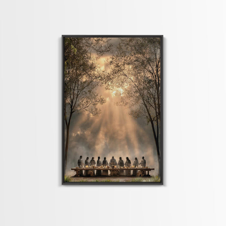 Supper Beneath Glory – Framed Canvas Print – Christian Art Canvas – Jesus Painting – Christian Wall Art – Modern Christian Painting – Chris