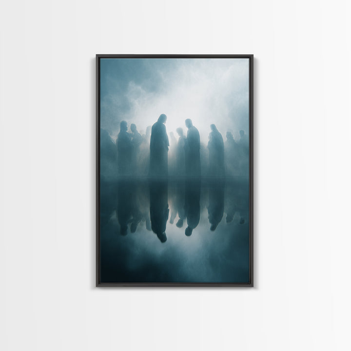Clouds Of Communion, Framed Canvas Print, Christian Wall Art, Christian Art Canvas, Jesus Painting, Moody Christian Art, Abstract Christian