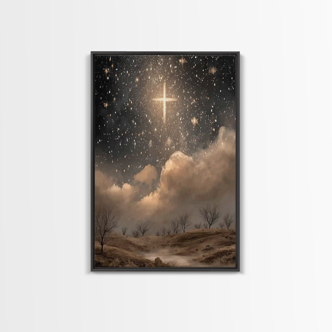 Star of Peace - Framed Canvas Print - Christian Art Canvas - Christian Wall Art - Christian Christmas Art - Christian Gift Ideas - Jesus Pa