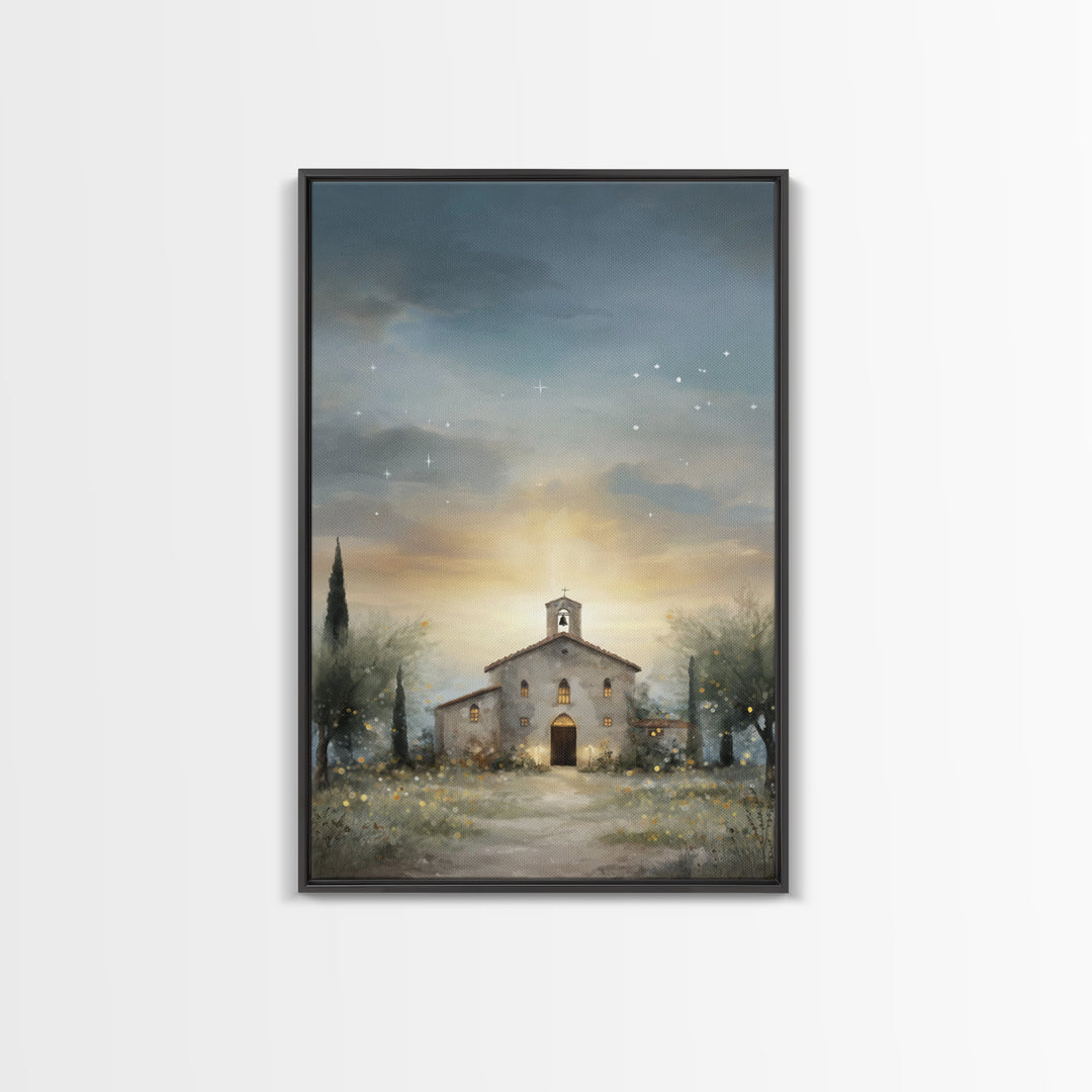 Church of Blessings - Framed Canvas Print - Christian Wall Art - Christian Art Painting - Christian Decor - Christian Art Canvas - Christma