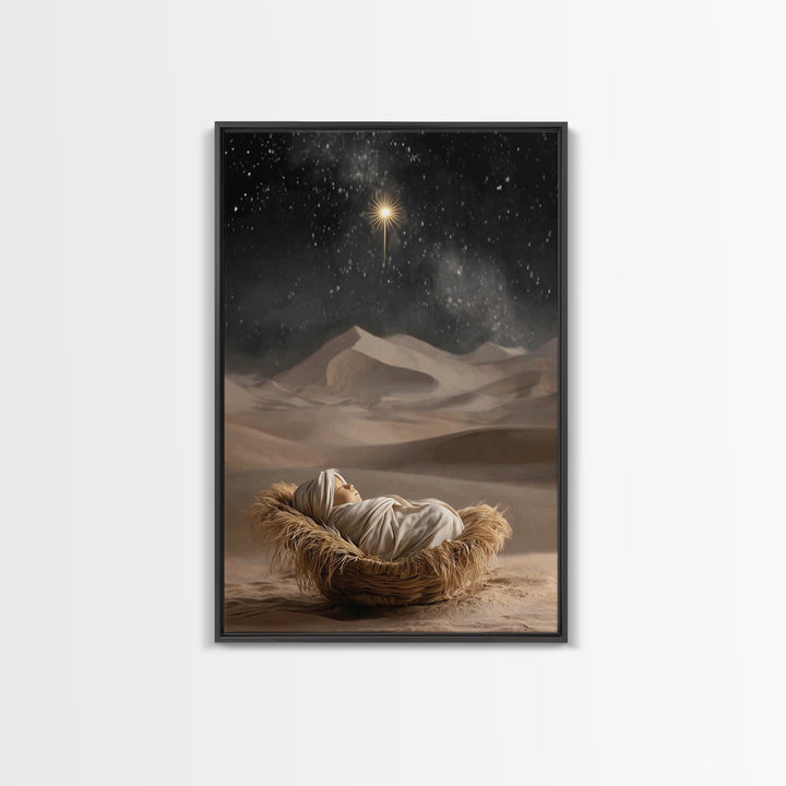 Infant of Light – Framed Canvas Print – Jesus Painting – Christian Art Canvas – Christian Wall Art – Christian Christmas Art – Christian Gi