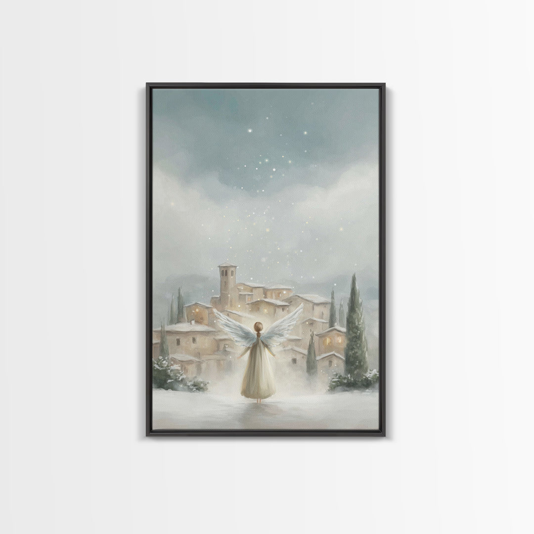 Angel Of Peace – Framed Canvas Print – Christian Christmas Art – Christian Wall Art – Christmas Wall Art – Christian Art Canvas – Modern Ch