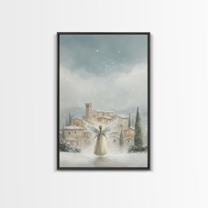 Angel Of Peace – Framed Canvas Print – Christian Christmas Art – Christian Wall Art – Christmas Wall Art – Christian Art Canvas – Modern Ch