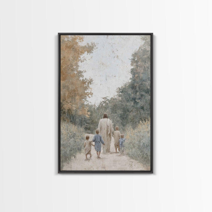 Autumn Light Mercy, Framed Canvas Print, Christian Art Canvas, Jesus Painting, Christian Wall Art, Christian Christmas Art, Christian Decor
