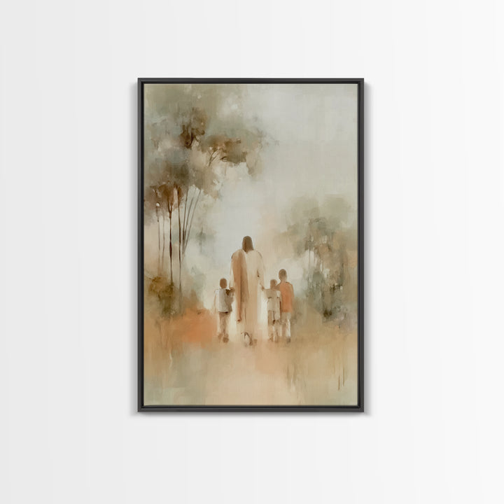 Soft Dawn Blessing | Framed Canvas Print | Christian Wall Art | Jesus Painting | Christian Art Print | Christian Decor | Christmas Art