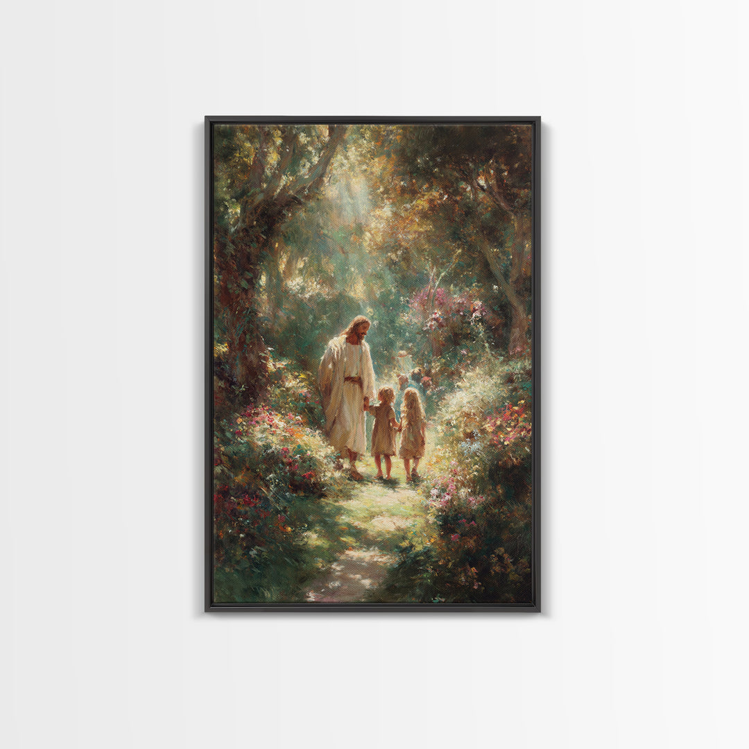 Eden Morning Peace – Framed Canvas Print – Christian Art Canvas – Jesus Painting – Christian Wall Art – Christian Gift – Christmas Art
