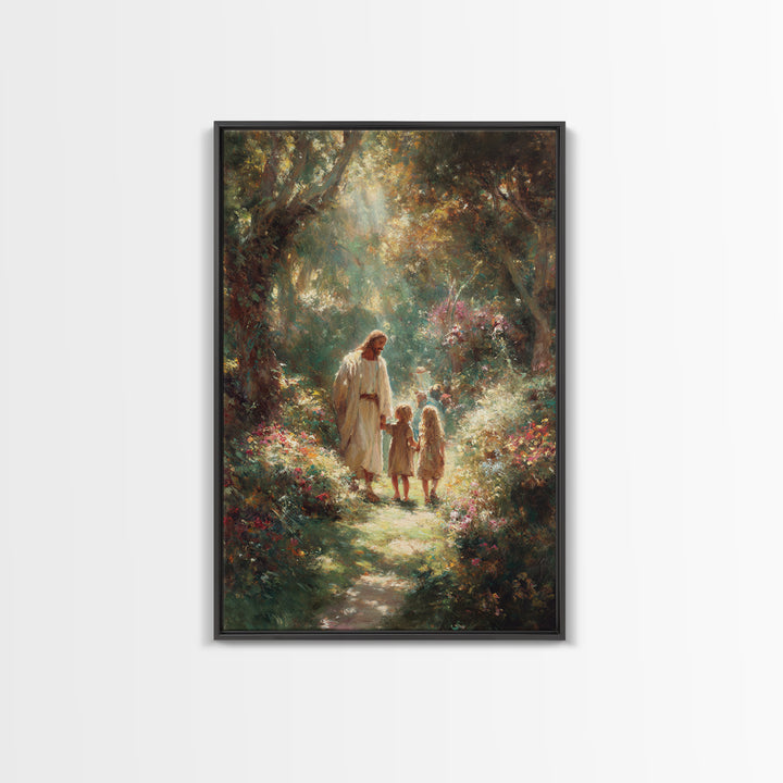 Eden Morning Peace – Framed Canvas Print – Christian Art Canvas – Jesus Painting – Christian Wall Art – Christian Gift – Christmas Art