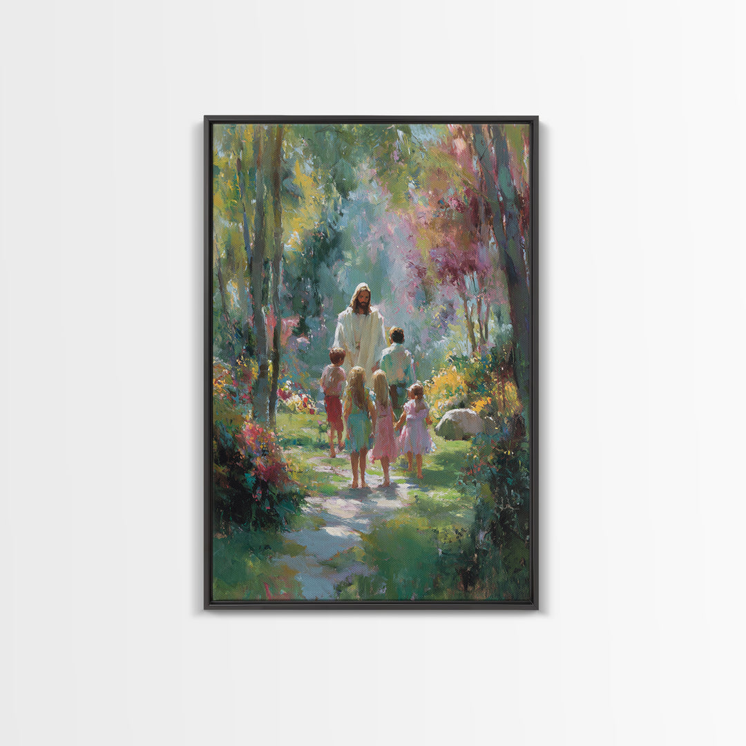 Sacred Path Light, Framed Canvas Print, Christian Wall Art, Christian Art Canvas, Jesus Painting, Christian Decor, Christmas Art