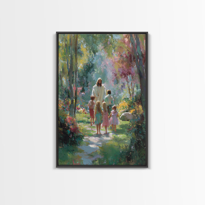 Sacred Path Light, Framed Canvas Print, Christian Wall Art, Christian Art Canvas, Jesus Painting, Christian Decor, Christmas Art