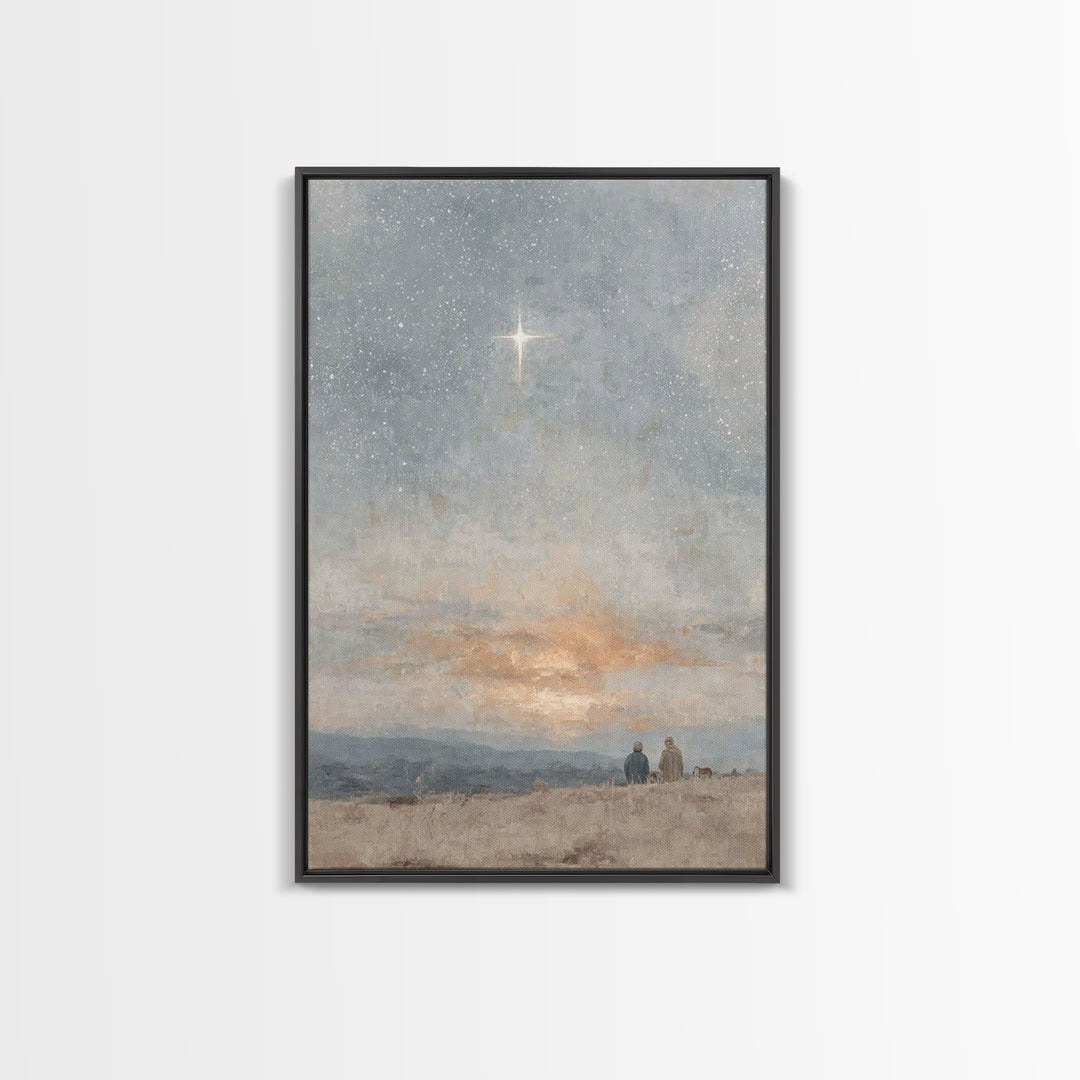 Dawn Star Promise – Framed Canvas Print – Christian Art Canvas – Christmas Art – Christian Wall Art – Christian Christmas Art – Jesus Paint