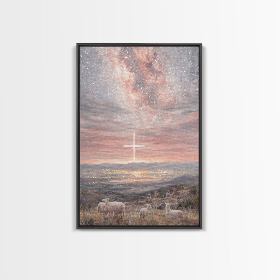 Guiding Light Wonder – Framed Canvas Print – Christian Wall Art – Christmas Art – Christian Art Canvas – Jesus Painting – Christian Christm