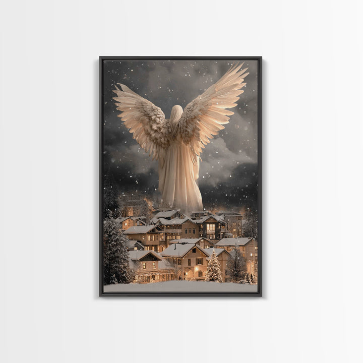 Winter Sentinel – Framed Canvas Print – Christian Wall Art – Modern Christian Art – Christian Christmas Art – Christian Art Canvas – Christ