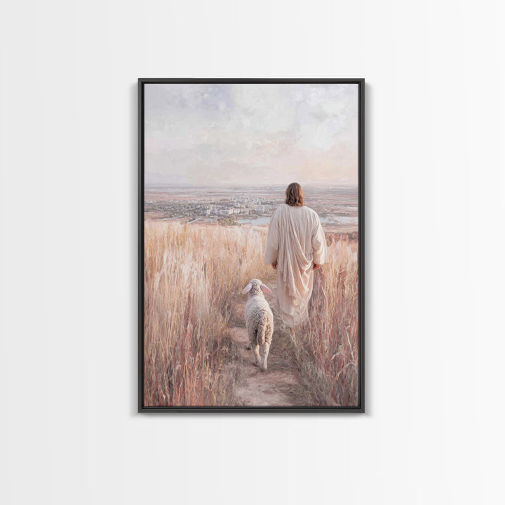 Hillside Of Mercy, Framed Canvas Print, Christian Art Canvas, Jesus Painting, Christian Wall Art, Christian Christmas Art, Modern Christian