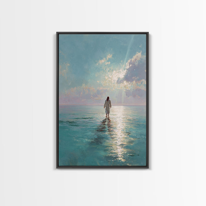 Fisherman’s Calm Grace – Framed Canvas Print – Christian Art Canvas – Christian Wall Art – Christian Christmas Art – Jesus Painting – Vinta