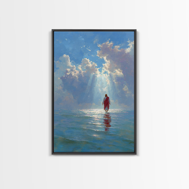 Heaven’s Open Light – Framed Canvas Print – Christian Wall Art – Jesus Painting – Christian Art Canvas – Modern Christian Art – Christian G