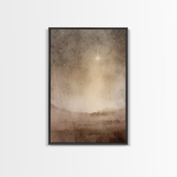 Star Of Salvation, Framed Canvas Print, Christmas Art Prints, Christian Christmas Art, Christian Wall Art, Christian Art Canvas, Framed Chr