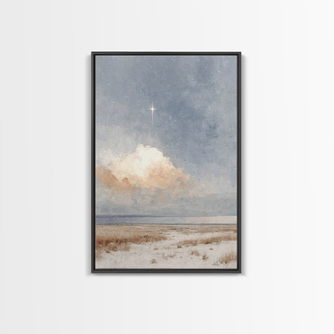 Guiding Star Fields – Framed Canvas Print – Christian Wall Art – Christmas Art Prints – Christian Art Canvas – Christian Christmas Art – Ch