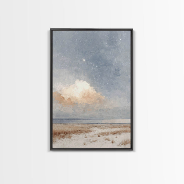 Guiding Star Fields – Framed Canvas Print – Christian Wall Art – Christmas Art Prints – Christian Art Canvas – Christian Christmas Art – Ch
