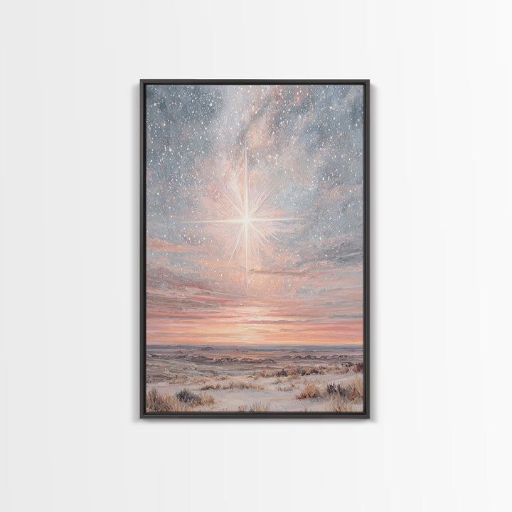 Dawn Star Promise – Framed Canvas Print – Christmas Art Prints – Christian Wall Art – Christian Christmas Art – Christian Art Canvas – Mode