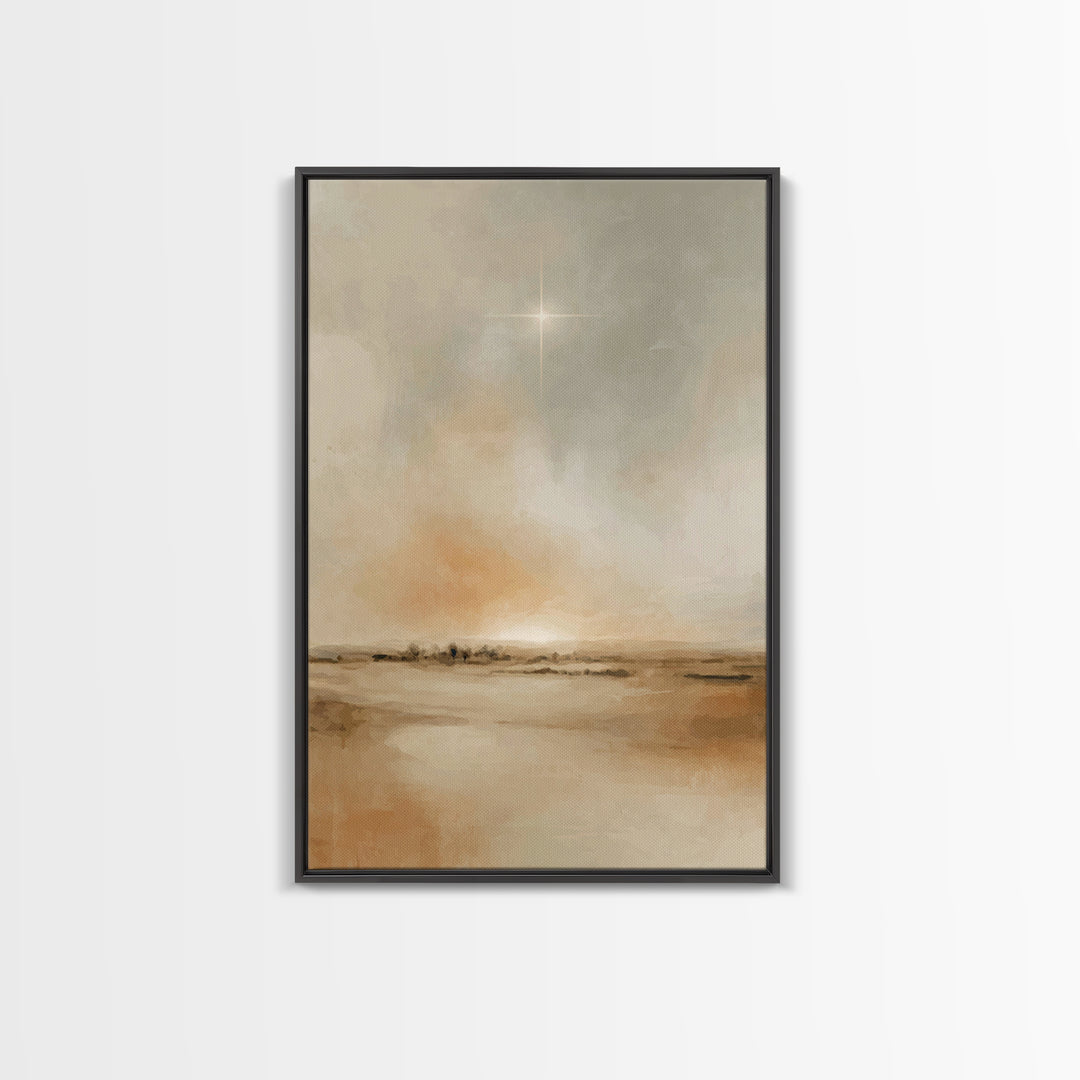 Star Of Soft Glory – Framed Canvas Print – Christian Christmas Art – Christmas Wall Art – Christian Art Canvas – Christmas Art Prints – Chr