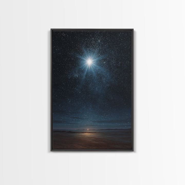 Holy Radiant Star – Framed Canvas Print – Christian Art Canvas – Christmas Wall Art – Christian Christmas Art – Modern Christian Art – Chri