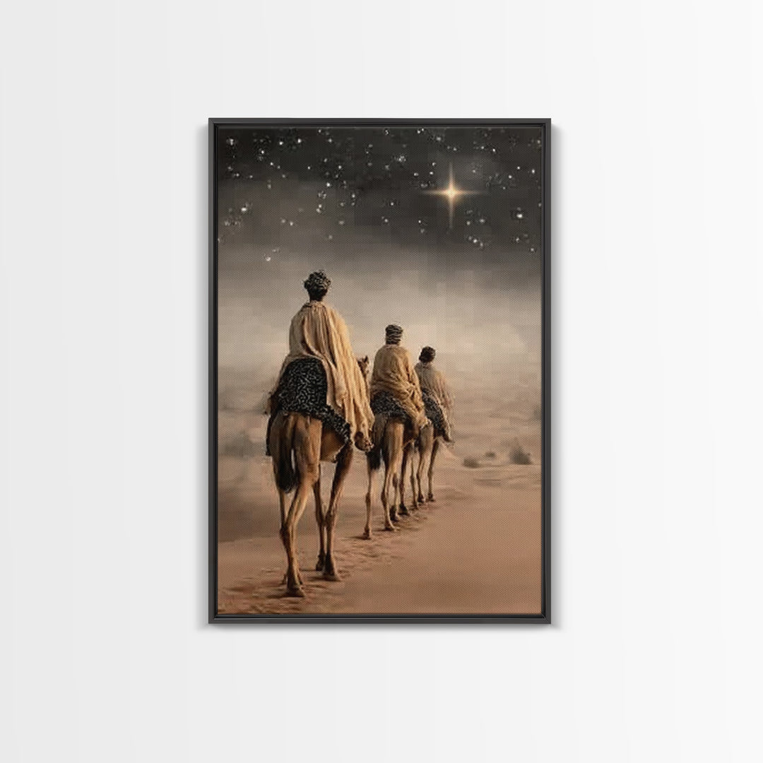 Holy City Glow, Framed Canvas Print, Christian Art, Christian Art Canvas, Christian Christmas Art, Christmas Art, Jesus Painting