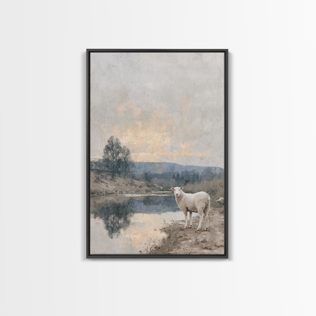 Shepherd’s Dawn – Framed Canvas Print – Christian Wall Art – Christian Art Canvas – Jesus Painting – Christian Christmas Art