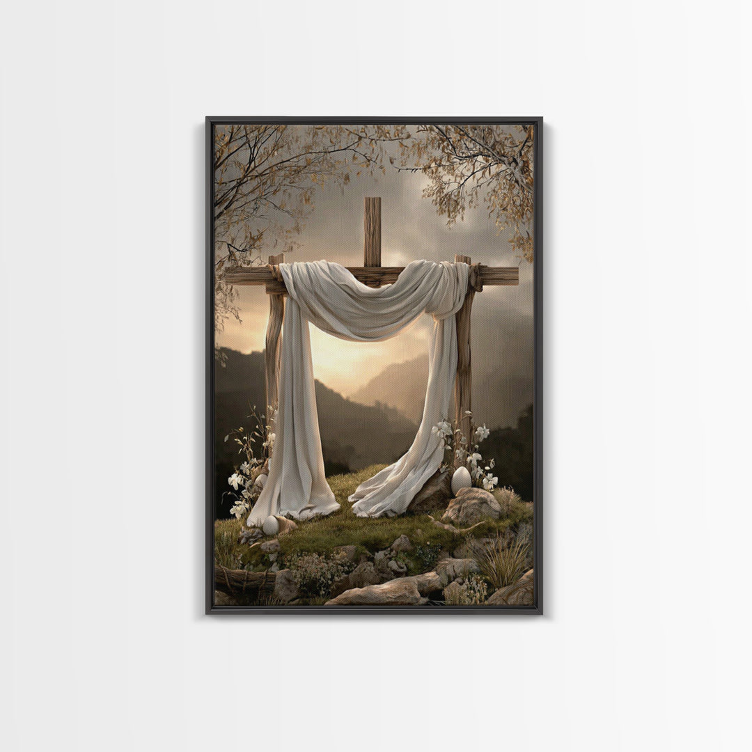 Light of Salvation | Framed Canvas Print | Christian Art Canvas | Christian Wall Art | Christian Painting | Christian Christmas Art