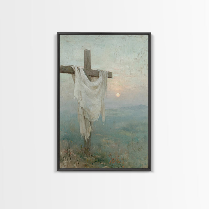 Hilltop Mercy – Framed Canvas Print – Christian Wall Art – Christian Art Canvas – Christian Painting – Christian Christmas Art