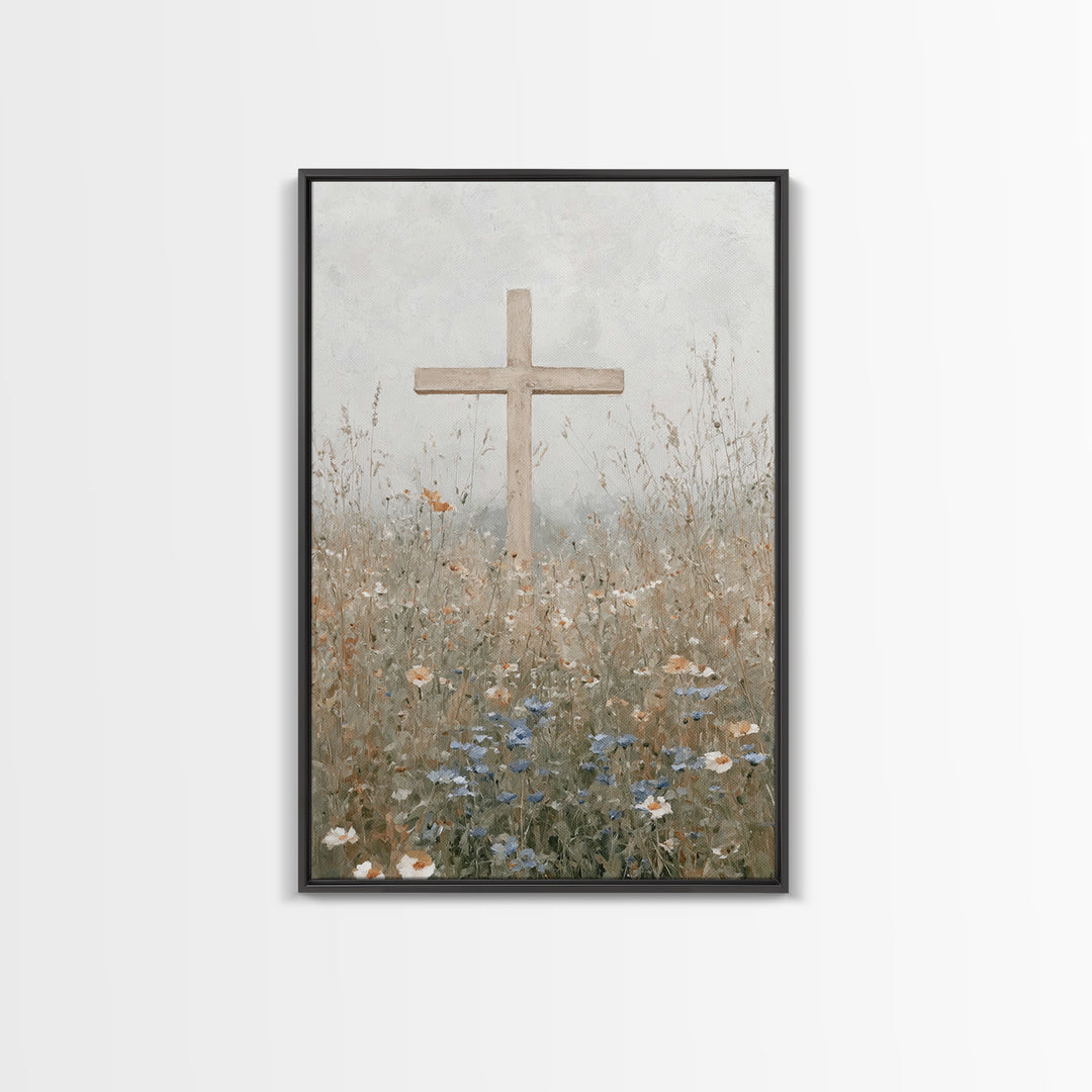 Fields Of Grace, Framed Canvas Print, Christian Art Canvas, Christian Wall Art, Christian Art Print, Christian Decor