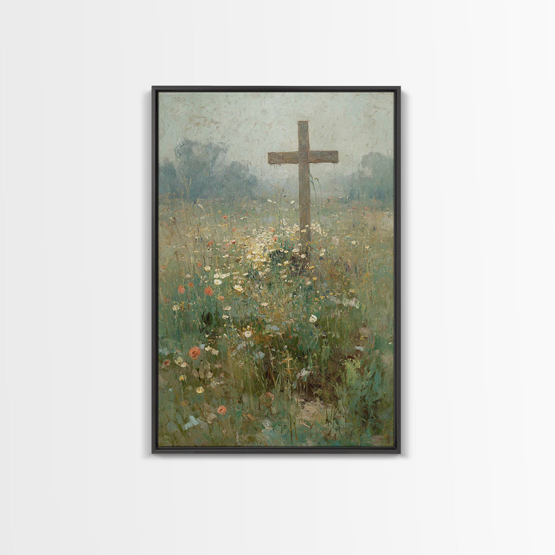 Garden Of Peace, Framed Canvas Print, Christian Wall Art, Christian Art Canvas, Christian Paintings, Christian Christmas Art