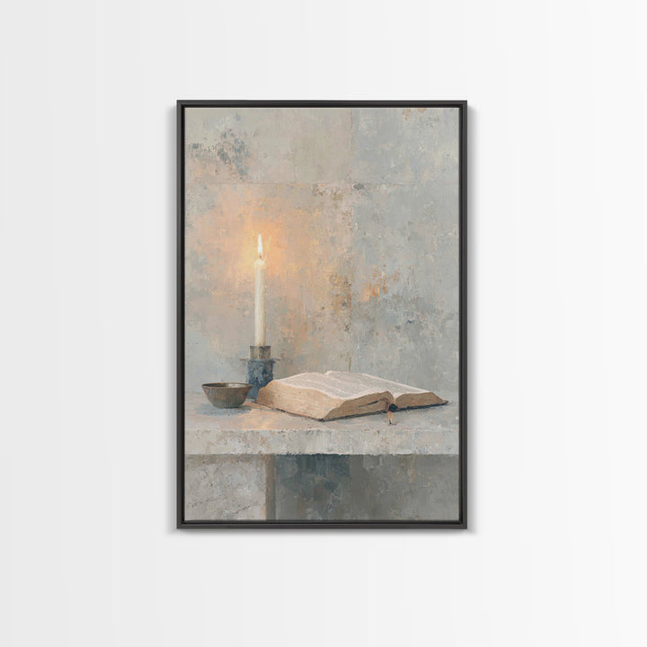 Enduring Scripture - Framed Canvas Print - Christian Art Canvas - Christian Wall Art - Jesus Painting - Christian Decor - Christmas Art