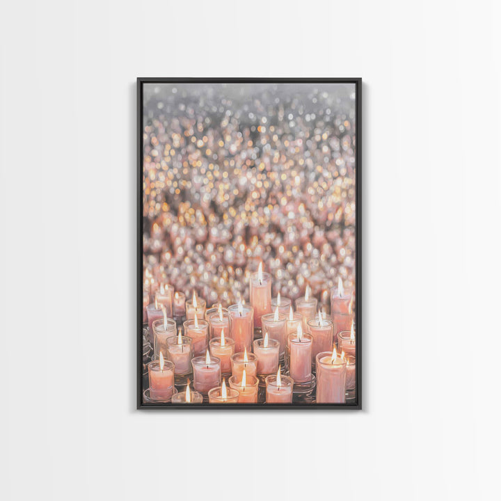 Candlelight Blessings – Framed Canvas Print – Christian Wall Art – Christmas Art Prints – Christian Art Canvas – Subtle Christian Art – Chr