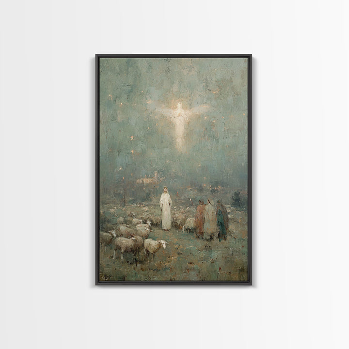Heavenly Herald – Framed Canvas Print – Christian Wall Art – Christian Art Canvas – Christian Christmas Art – Jesus Painting – Christian De