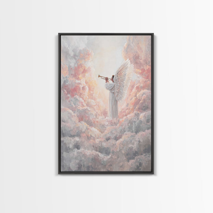 Celestial Trumpet Call – Framed Canvas Print – Christian Art Canvas – Christian Wall Art – Angel Art – Christian Paintings – Christian Chri